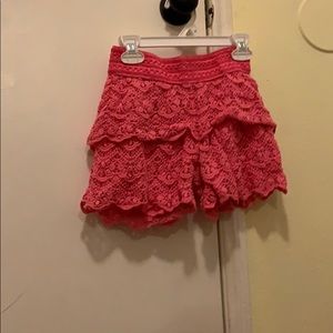 Baby pink lace shorts looks better off camera